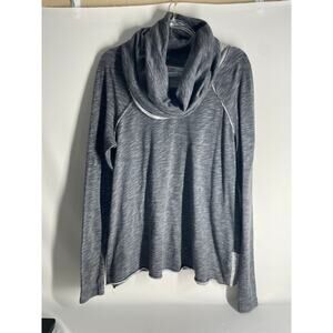 FP Beach FREE PEOPLE Cocoon Cowl Neck One Body Pullover Top S/M Charcoal Gray